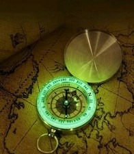✅Kompass Gold Taschenkompass🧭Taschenuhr Navigation Wandern Outdoor Leuchtet 🌌 