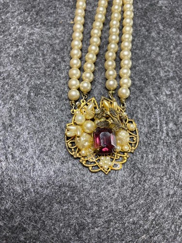 Vintage perlenkette mit - perlenkette,