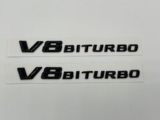 2X V8 Biturbo Glanz Schwarz Schriftzug Emblem Logo E63 CL63 CLS63 G63 L S63 SL63