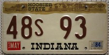 Indiana Nummernschild USA Kennzeichen Hoosier State US license plate Auto Schild