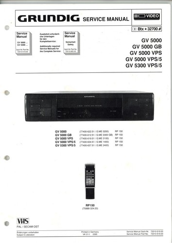 Grundig service manual für - service,