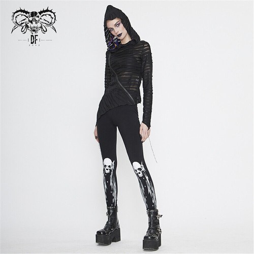 Punk women high waist - punk, skull