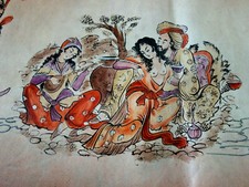 Echtes Leder bemalt Lederbild