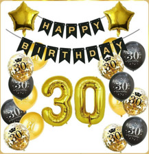 30 Geburtstag Deko Set Schwarz