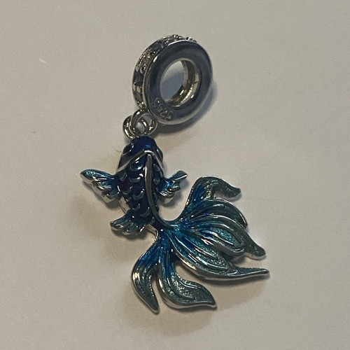 Charm anhänger fisch blau - charm-anhänger,