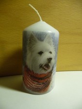 Deko Kerze - Tiere Hund Westie West Highland Terrier