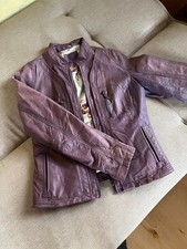Damen Leder Jacke Aubergine