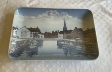 Bing & Gröndahl Copenhagen Platte Ärhus Havneparti 6589   19 x 12,5 cm