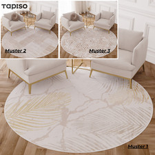 Runder Teppich Kurzflor Beige