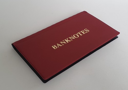 Rotes album für banknoten - banknoten, mit