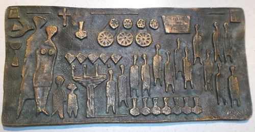 Bronze relief röperwerk - bronze, 50