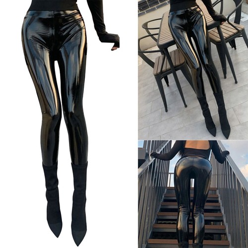 Damen wetlook leggings - wetlook,