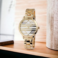 EXCELLANC Armbanduhr Ø36 Damen Herren Bunt Design gold Metall Metallband Frauen