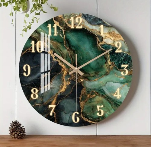 Wanduhr marmor grün - marmor,