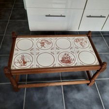 Alter Kacheltisch Blumentisch Fliesentisch Beistelltisch Blumenbank - Vintage