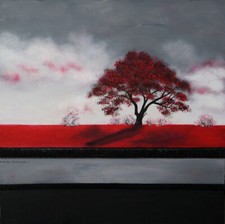 Landschaft acryl pressholz - landschaft,