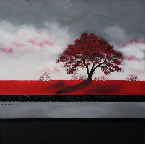 Landschaft acryl pressholz - acryl,
