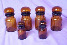 6 Gewürzbehälter braunes Glas aus Belgien Gewürzdosen Lichtfest Vorratsbehälter