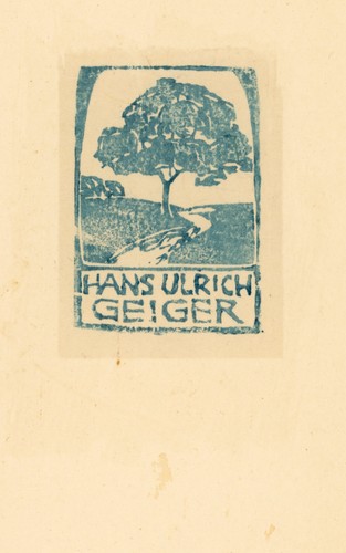 Exlibris hans ulrich geiger - hans,