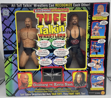 1999 ToyBiz WCW Tuff Talkin' Wrestlers Goldberg vs Keven Nash 12" Figure Set OVP