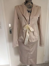 Satin Kostüm Beige Nude Gr 36