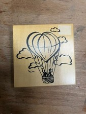Holzstempel Herz-Ballon mit Brautpaar