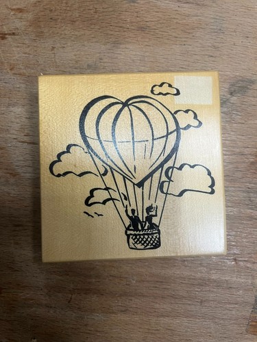 Holzstempel herz ballon mit - holzstempel, herz-ballon