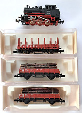 Minitrix Tenderlok BR 89.0 (C h2) der DRG, 3x Flm Güterwagen, N 51 2043 00 u.a.