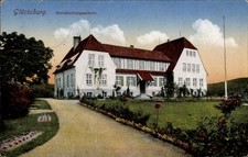 Ak Glücksburg an der Ostsee,  Haushaltungsschule, Garten, Weg, Blumen - 4954046