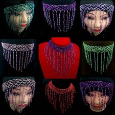 2in1 Bauchtanz Kopfschmuck Haarband Haarschmuck Halsband Perlenkette Tribal