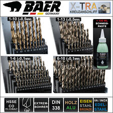 Spiralbohrer BAER Edelstahlbohrer Metallbohrer HSSE CO 1-13 x 0,5 Bohrer Satz