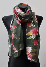 XXL Langschal Langer Schal Halstuch Tuch Halstücher Damenschal Rosen Elegant Neu