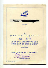 Urkunde zur Plakette