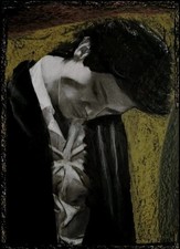 Portrait Man Gemälde Papier A4 Ölpastell Kunst, Oil Pastel  Art Paper A4