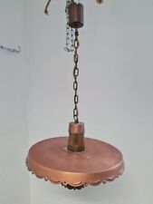 DDR Hängelampe Kupfer Glas gelb rustikal Kneipe Landhaus alt Vintage #248154