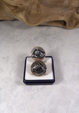 D33-23 / elegante Manschettenknöpfe Silber 925  Pferdekopf sehr dekorativ