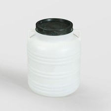 Weithalsfass 30L Weiß Deckelfass Öffnung 19cm Regenfass Futtertonne Behälter