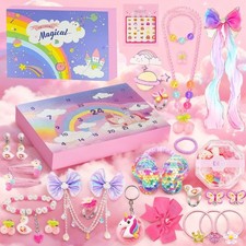 Adventskalender 2025 Kinder Mädchen ab 3+, Schmuck Weihnachtskalender Halsketten