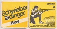 Schwieberdinger Biere - alter Bierdeckel "Olympia 1972: Schießen"