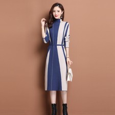 Elegante Damen Strick Kleid