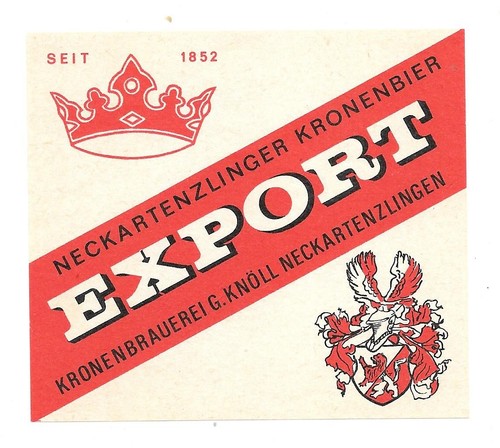 Bieretikett kronenbrauerei - bieretikett,