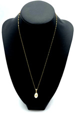 333 Gold 8 K Gelbgold Kette Kordelkette mit SWZ Perle oval elegant Klassisch