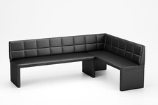 Eckbank Bank Küchenbank  -Ruth XL / L -Kunstleder Schwarz 196 x 142 cm