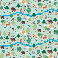 Graziela Jersey Waldtiere Kinderstoff Retro 