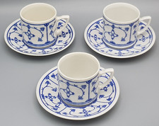 JÄGER Eisenberg BLAU SAKS 3x ESPRESSOTASSEN & 3x Unterteller 6tlg DDR