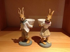 Deko Hasen Paar mit Eierbecher