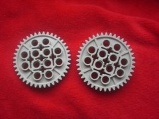 Lego Technic 2 x Zahnrad 40 Zähne #3649 hellgrau