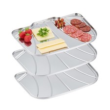 Servierplatte Buffetplatte 3er Set Aufschnittplatte Abtropffläche Dessertplatte