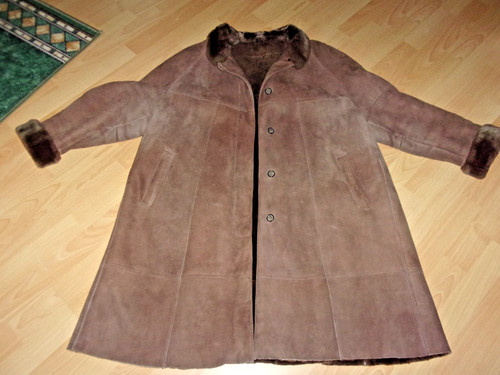 Brauner lammfellmantel - brauner,