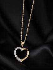 9K Gold Herz Anhänger Kette